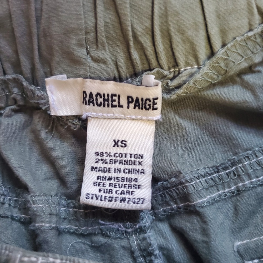 Rachel Paige Olive Green Cargo Joggers Casual Utility Pants Sz XS - Picture 3 of 4